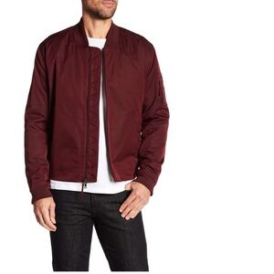 Vince Utility Bomber Quilted Jacket In Oxblood